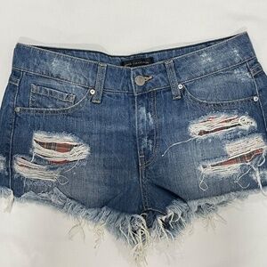 Mango distressed denim shorts